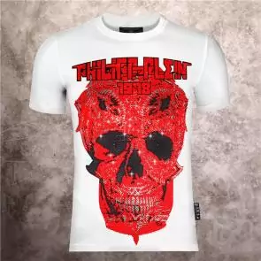 t-shirts luxury brand by philippe plein la marque a808 red skull